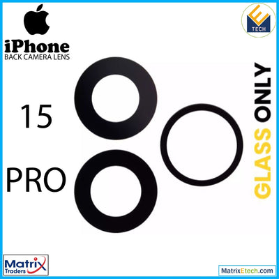 iPhone 15 Pro Back Camera Lens (Glass Only) With Adhesive (3 Piece Set) - Matrix Traders