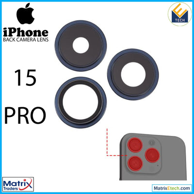 iPhone 15 Pro Back Camera Lens With Bracket & Bezel (3 Piece Set) - Matrix Traders