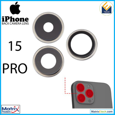 iPhone 15 Pro Back Camera Lens With Bracket & Bezel (3 Piece Set) - Matrix Traders