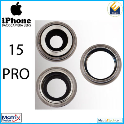 iPhone 15 Pro Back Camera Lens With Bracket & Bezel (3 Piece Set) - Matrix Traders