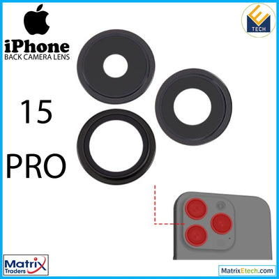 iPhone 15 Pro Back Camera Lens With Bracket & Bezel (3 Piece Set) - Matrix Traders