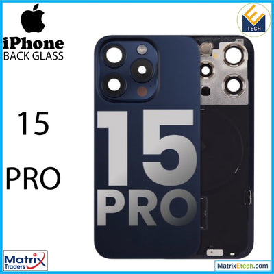 iPhone 15 Pro Back Glass With Steel Plate (Used OEM Pull Grade A) - Matrix Traders