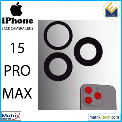 iPhone 15 Pro Max Back Camera Lens With Adhesive (3 Piece Set) (10 Pack) - Matrix Traders