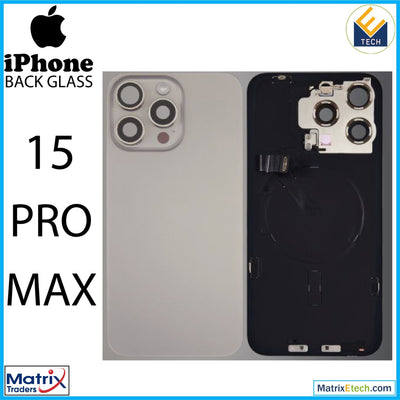 iPhone 15 Pro Max Back Glass With Steel Plate (Pull Grade A) - Matrix Traders