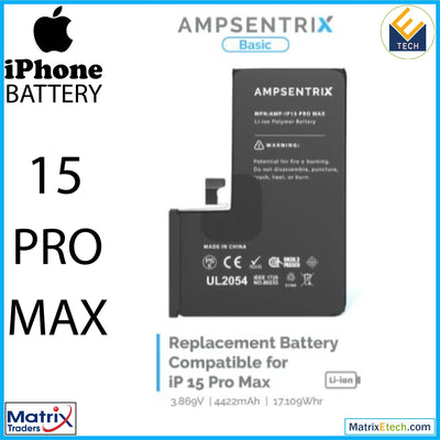 iPhone 15 Pro Max Replacement Battery (Basic) - Matrix Traders