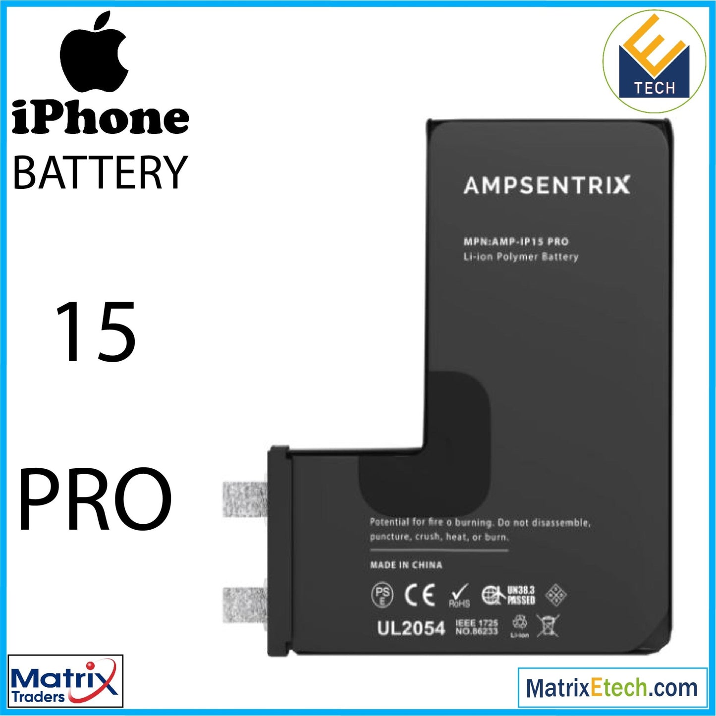 iPhone 15 Pro Replacement Battery Core - Matrix Traders