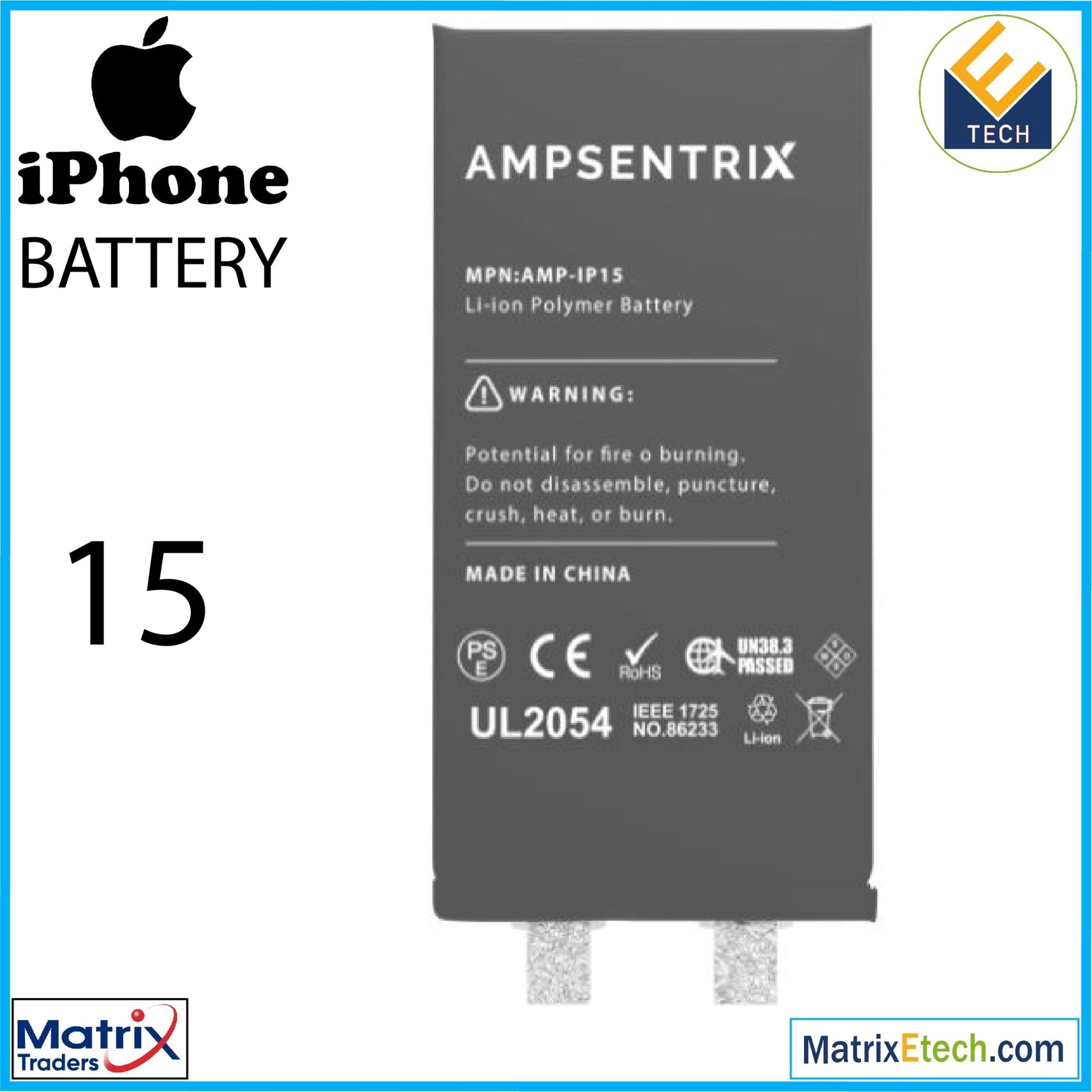 iPhone 15 Replacement Battery (Core Extended) - Matrix Traders