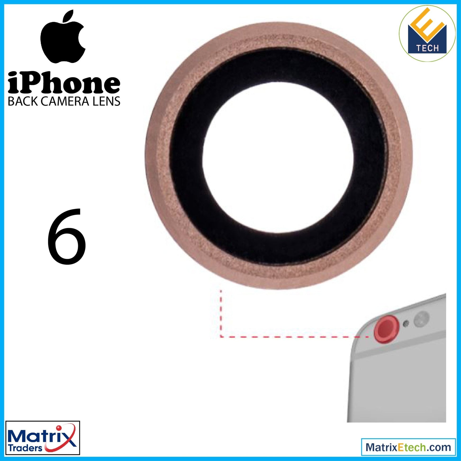 iPhone 6 Back Camera Lens (10 Pack) - Matrix Traders