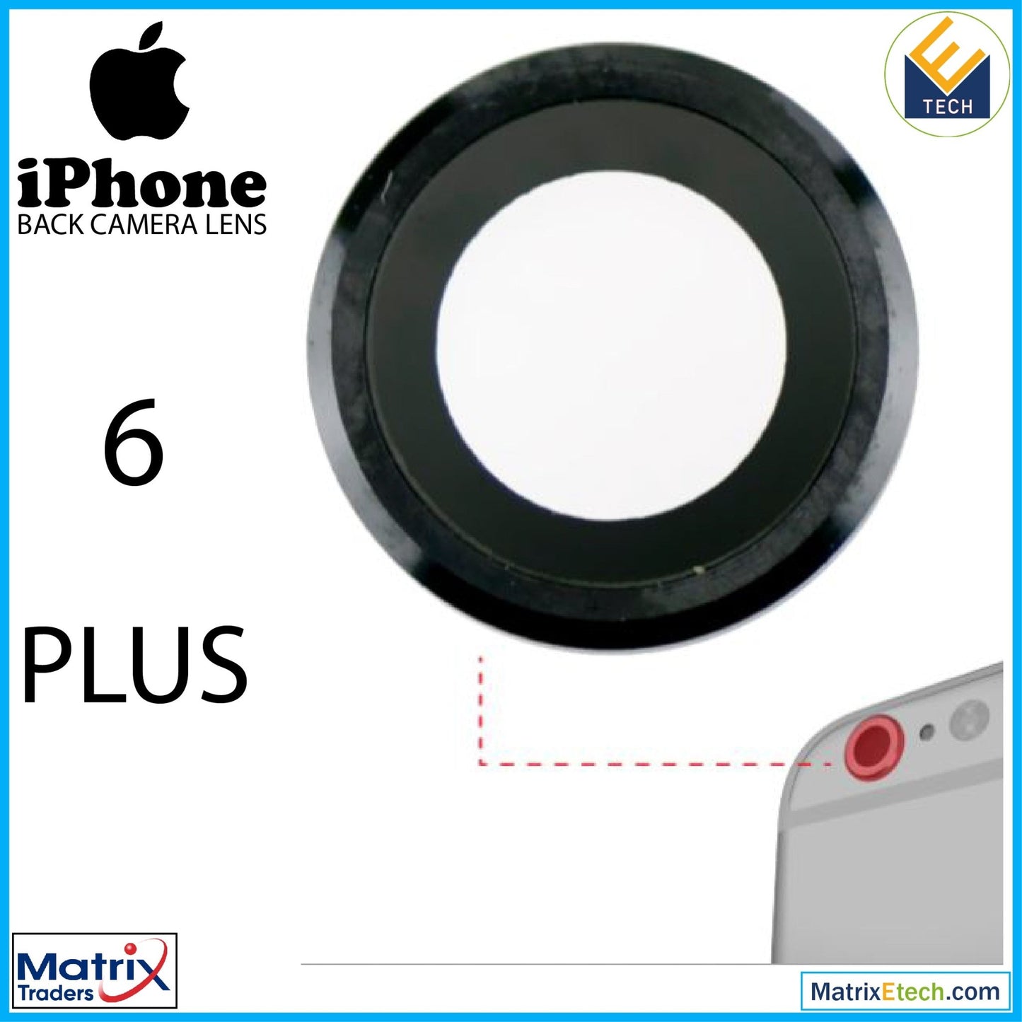 iPhone 6 Plus Back Camera Lens (10 Pack) - Matrix Traders