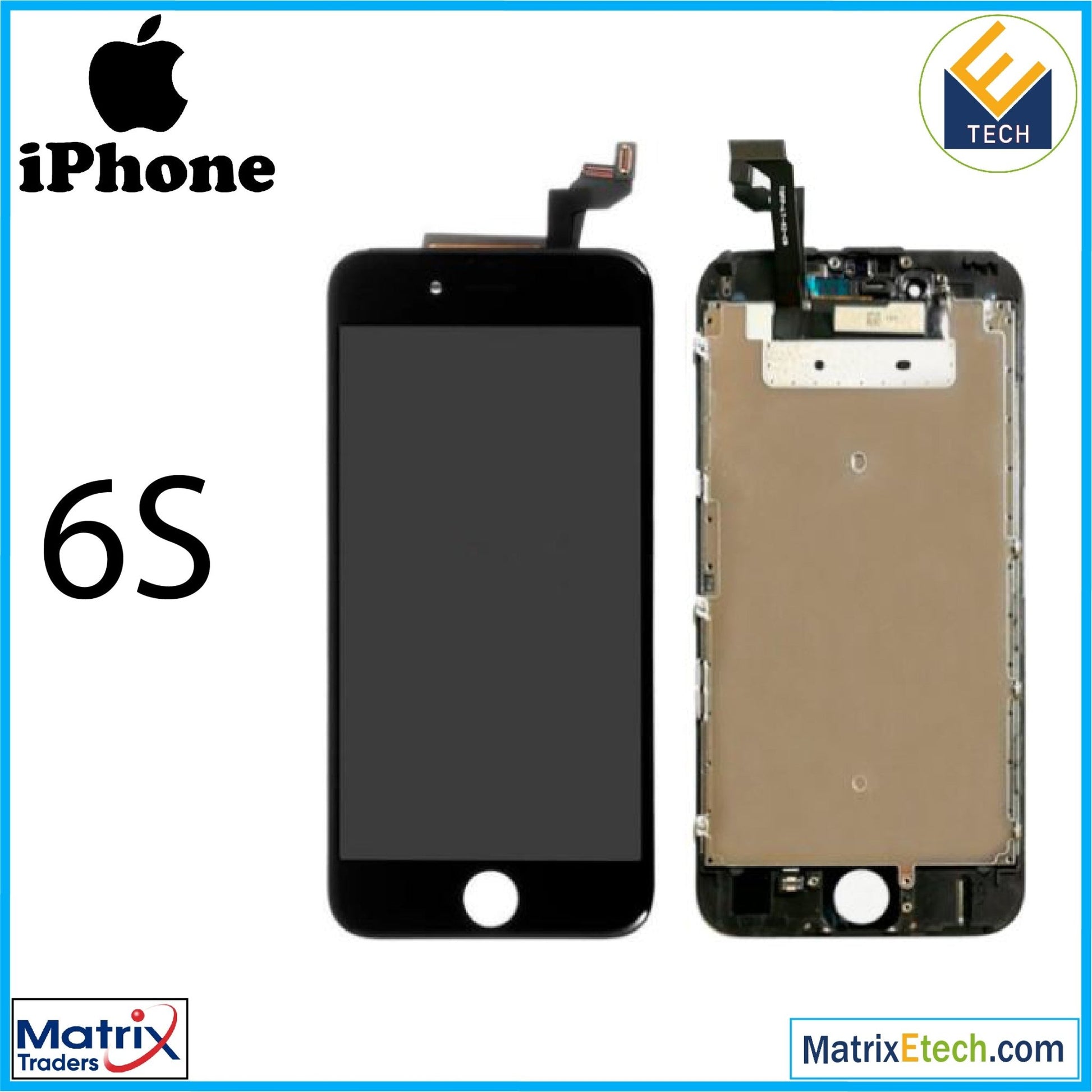 iPhone 6S LCD Assembly With Steel Plate (Aftermarket) - Matrix Traders