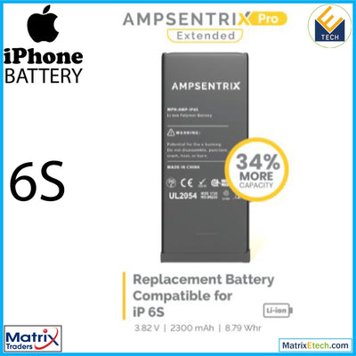 iPhone 6S Replacement Battery (AmpSentrix Pro Extended) - Matrix Traders