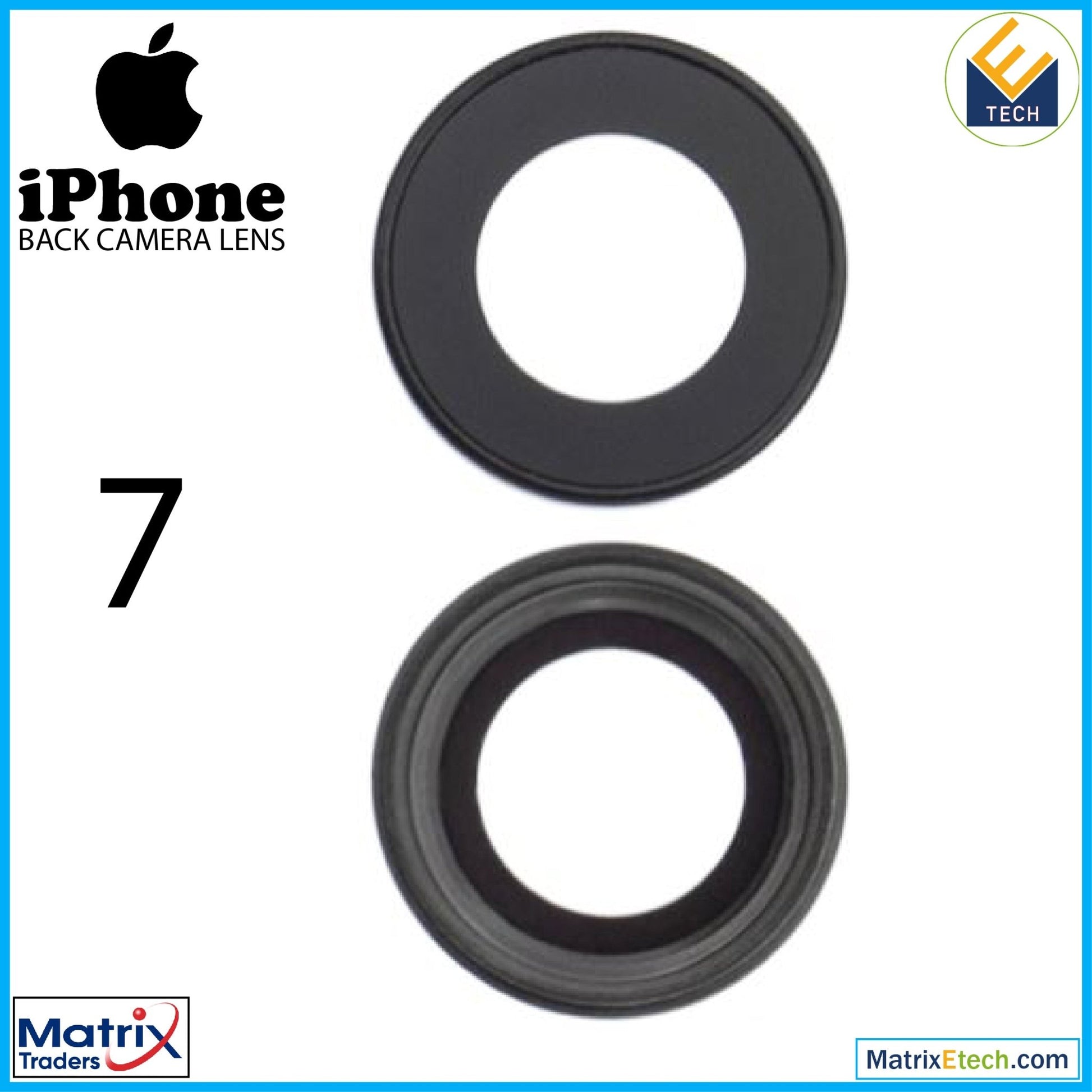 iPhone 7 Back Camera Lens With Bracket & Bezel (10 Pack) - Matrix Traders