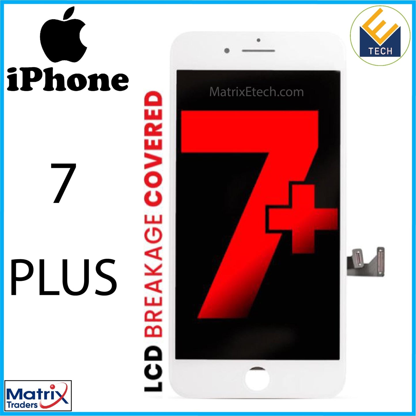 iPhone 7 Plus LCD Screen Replacement Assembly With Steel Plate - Matrix Traders