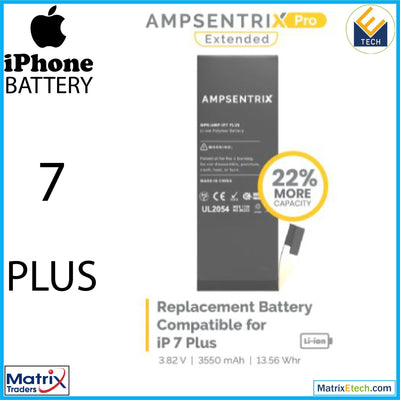 iPhone 7 Plus Replacement Battery (AmpSentrix Pro Extended) - Matrix Traders