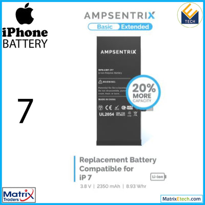 iPhone 7 Replacement Battery (AmpSentrix Basic Extended) - Matrix Traders