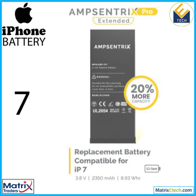 iPhone 7 Replacement Battery (AmpSentrix Pro Extended) - Matrix Traders