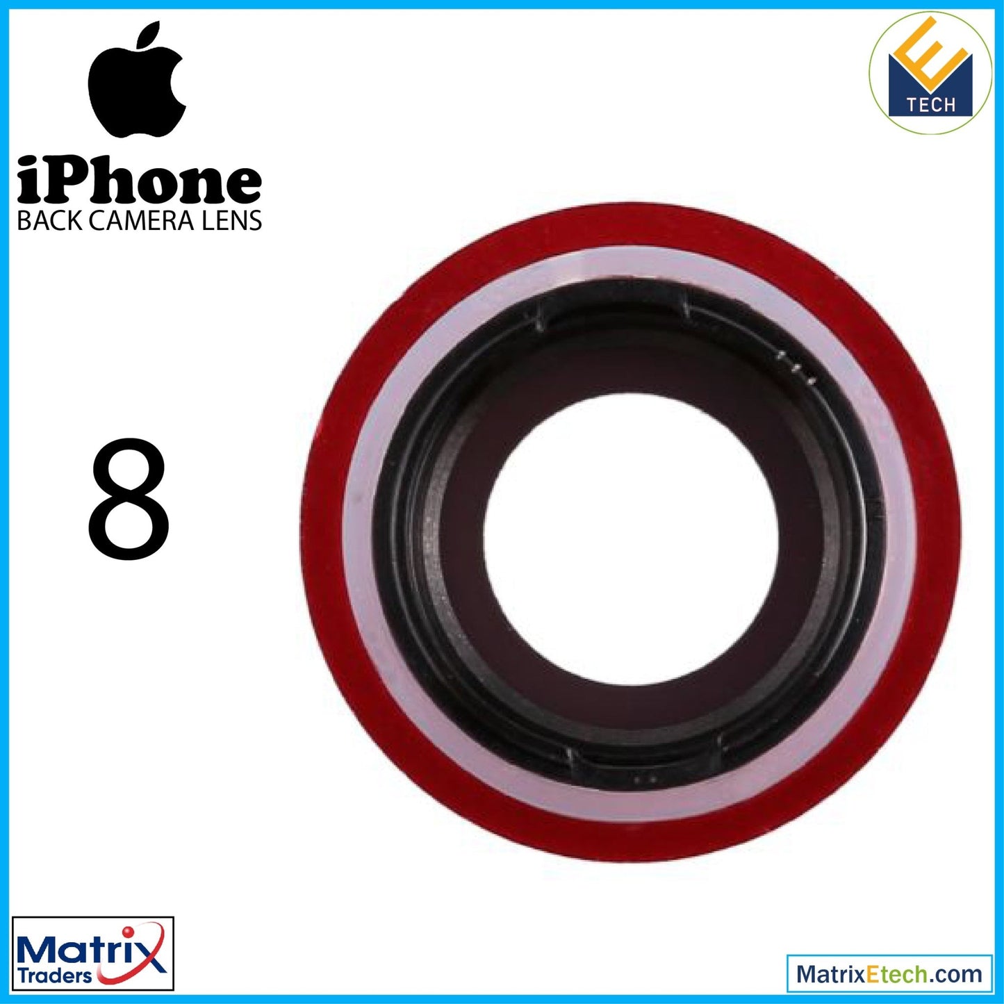 iPhone 8 Back Camera Lens With Bracket & Bezel (10 Pack) - Matrix Traders