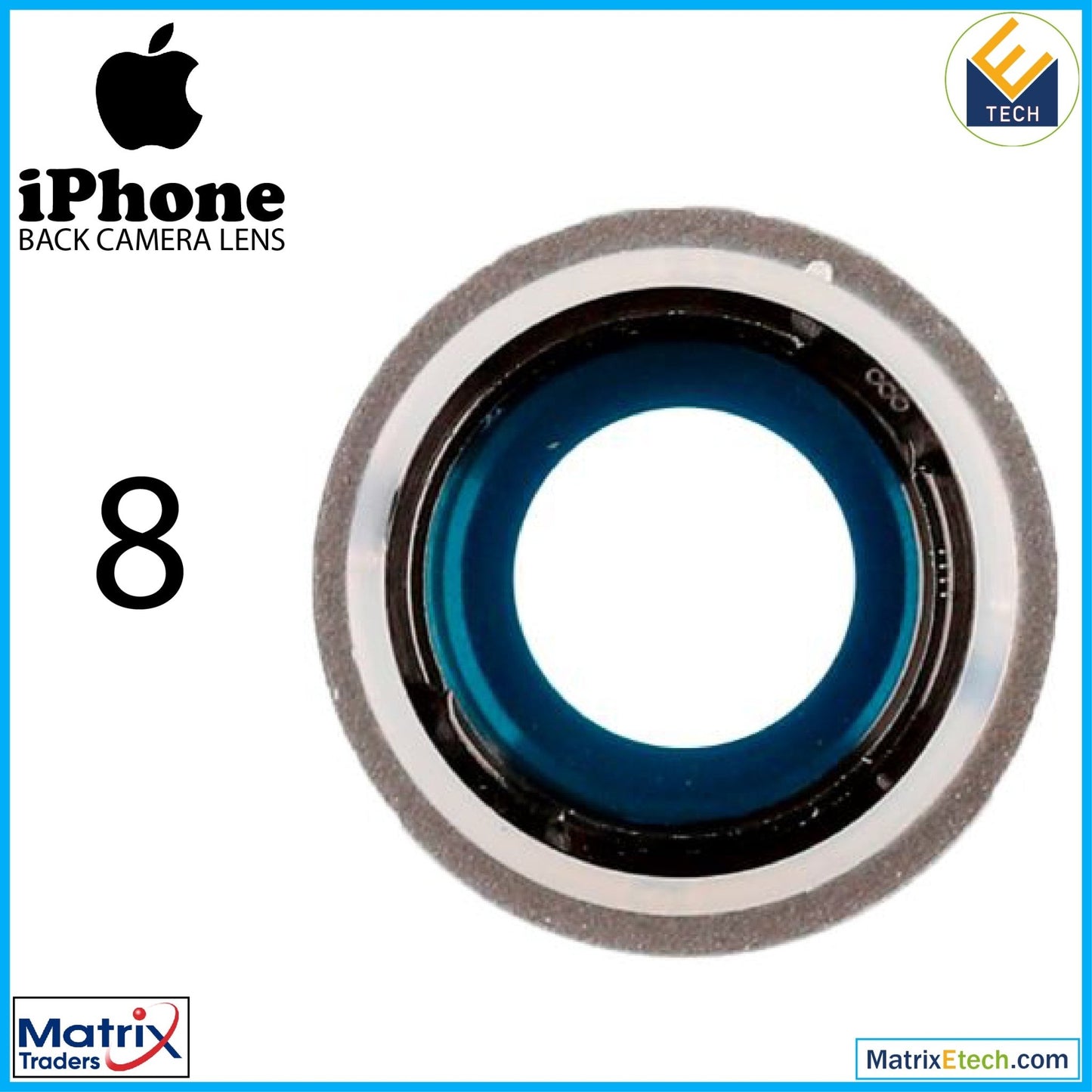 iPhone 8 Back Camera Lens With Bracket & Bezel (10 Pack) - Matrix Traders