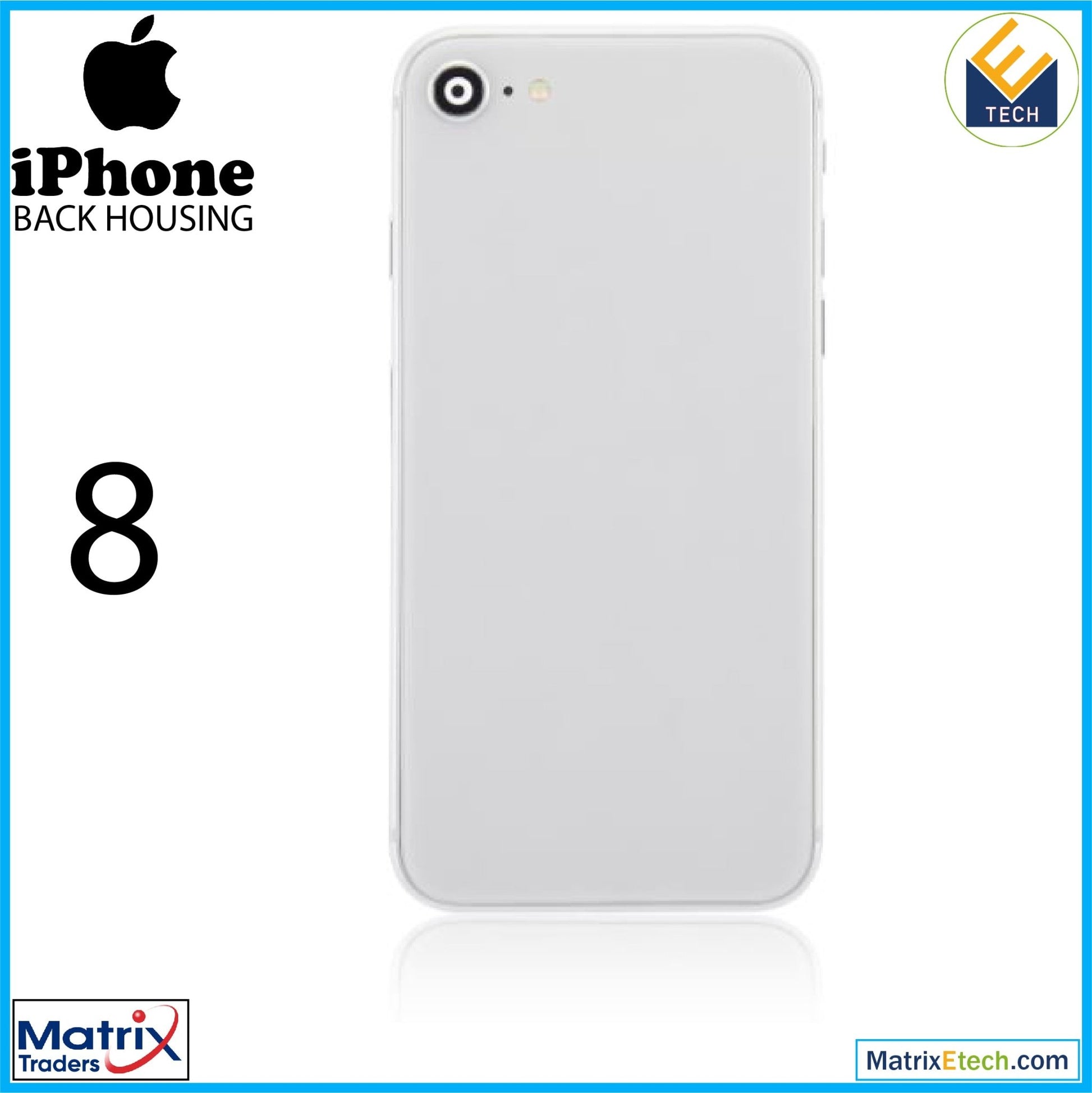 iPhone 8 Back Housing W Small Components Pre - Installed (Aftermarket Plus) - Matrix Traders