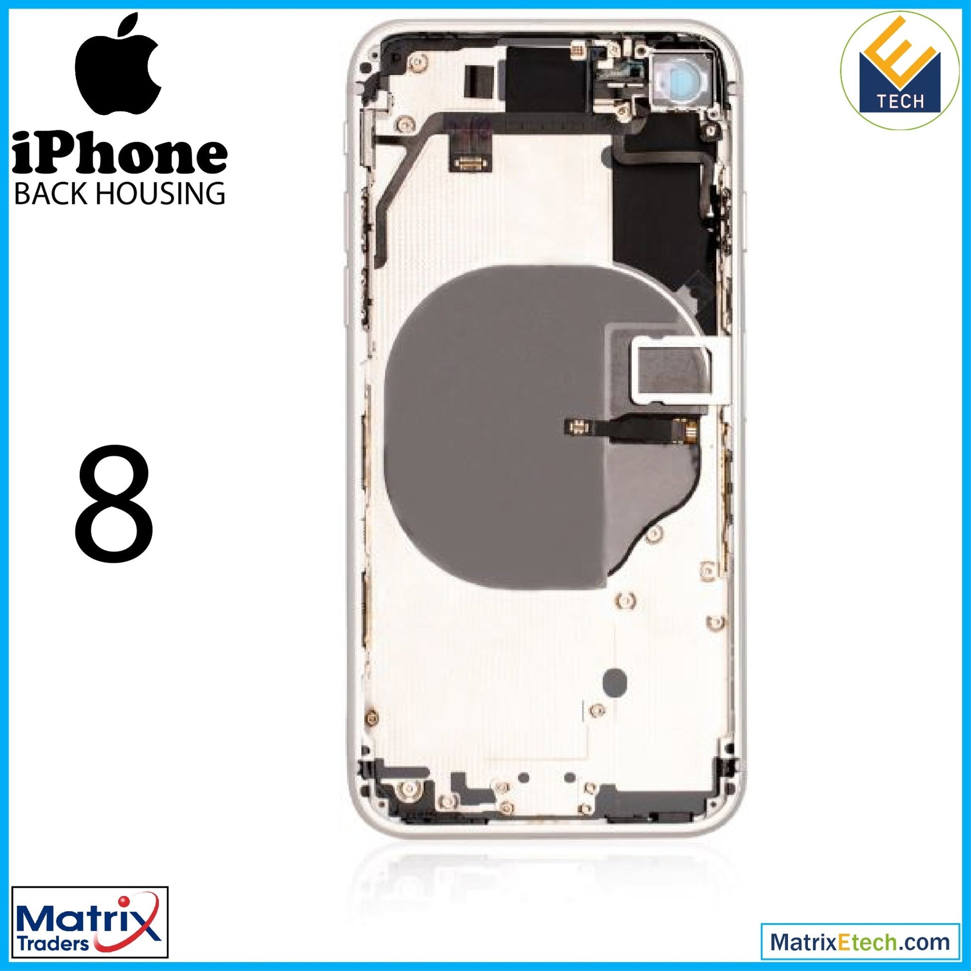 iPhone 8 Back Housing W Small (Pull Grade B) - Matrix Traders