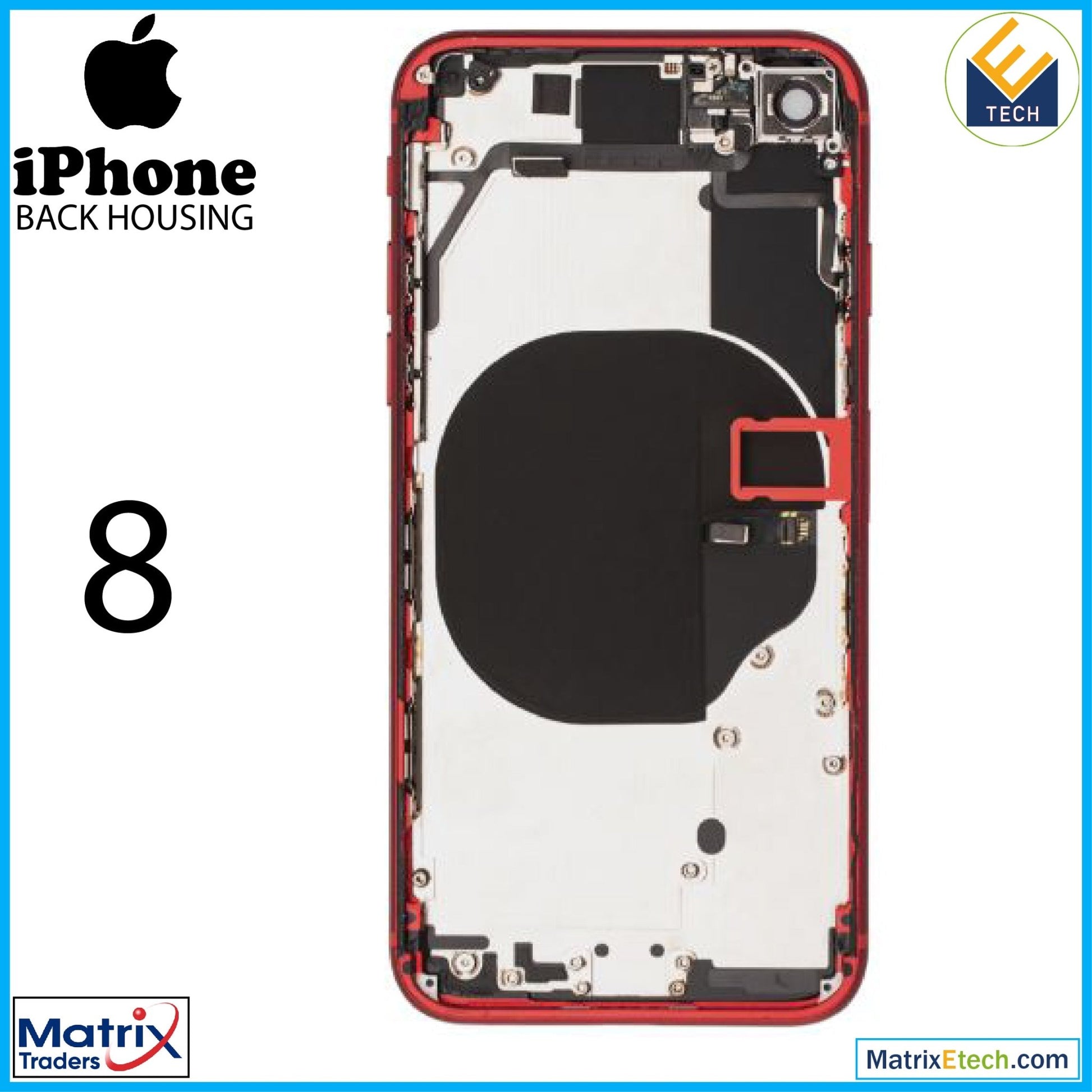 iPhone 8 Back Housing W Small (Pull Grade B) - Matrix Traders