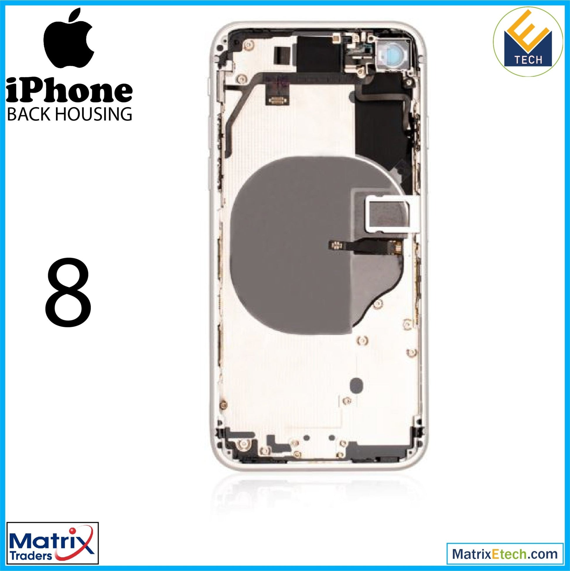 iPhone 8 Back Housing W Small (Pull Grade C) - Matrix Traders