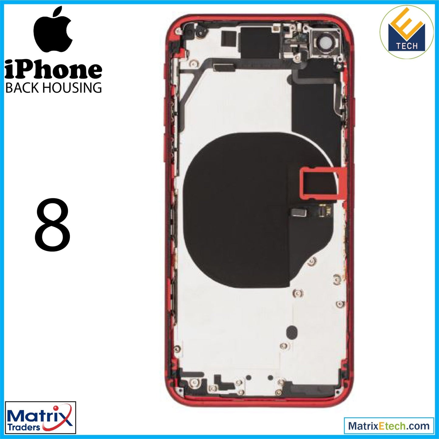 iPhone 8 Back Housing W Small (Pull Grade C) - Matrix Traders