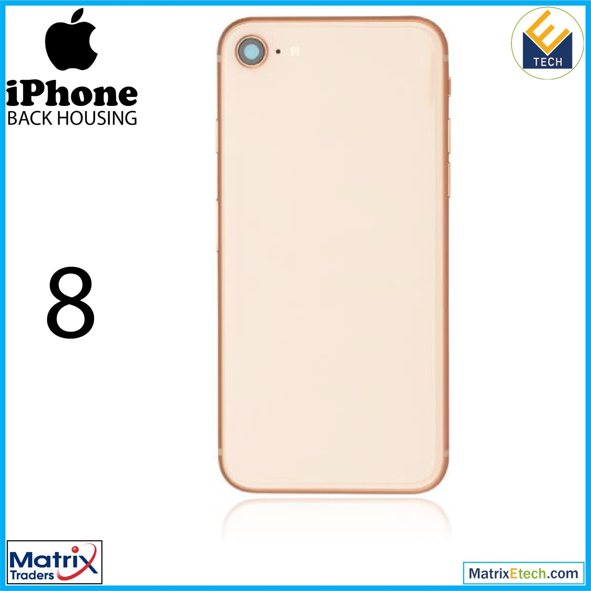 iPhone 8 Back Housing W Small (Pull Grade C) - Matrix Traders