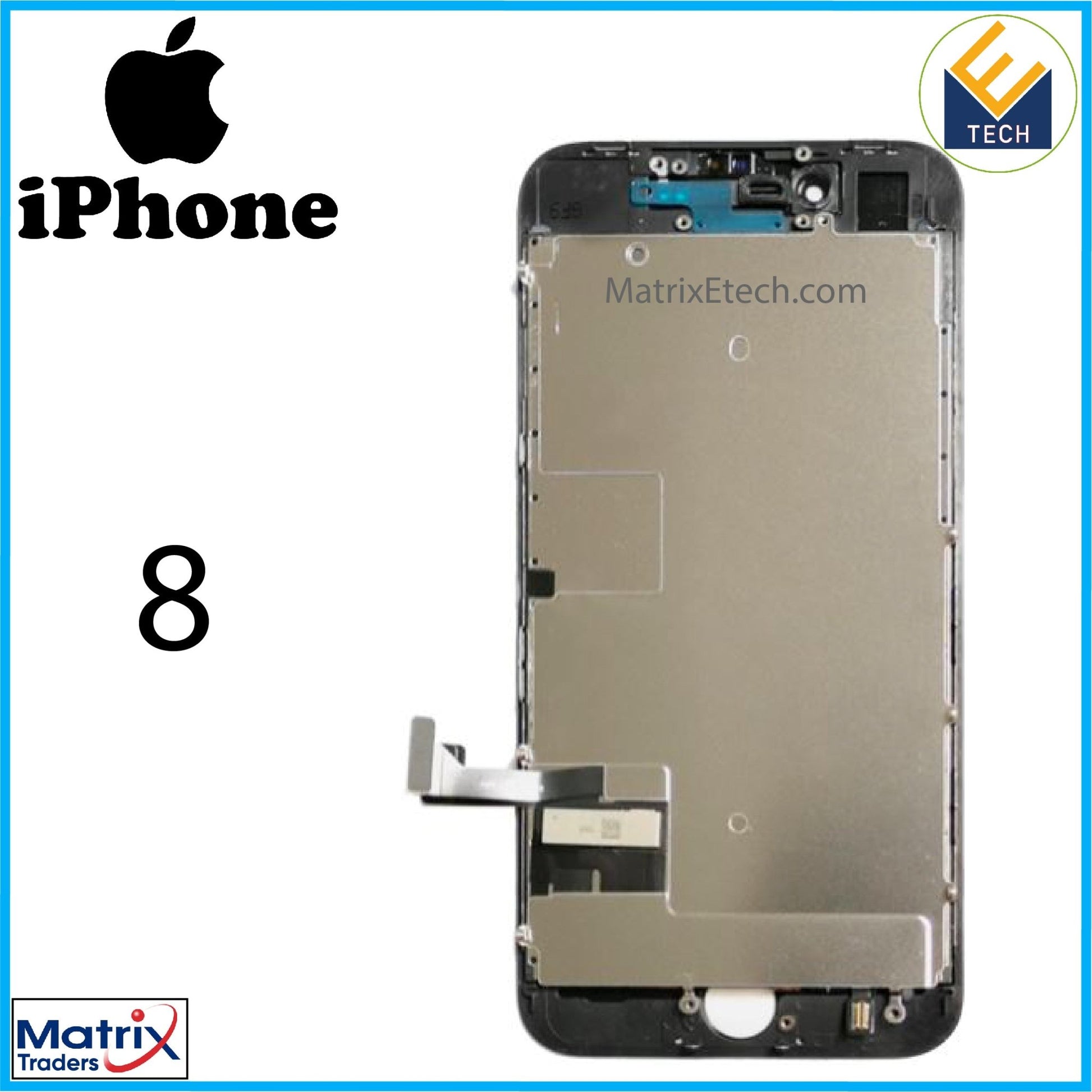 iPhone 8 LCD Assembly With Steel Plate (Premium) - Matrix Traders