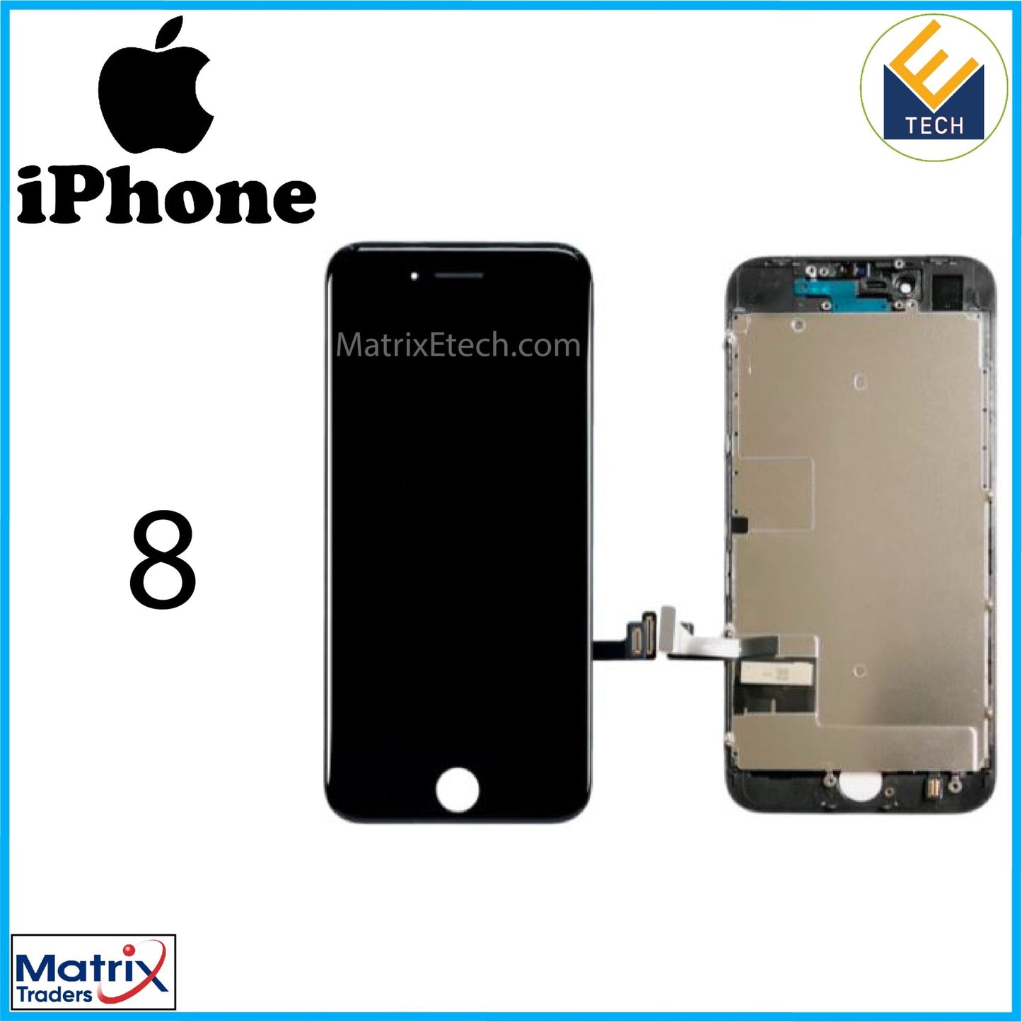 iPhone 8 LCD Assembly With Steel Plate (Premium) - Matrix Traders