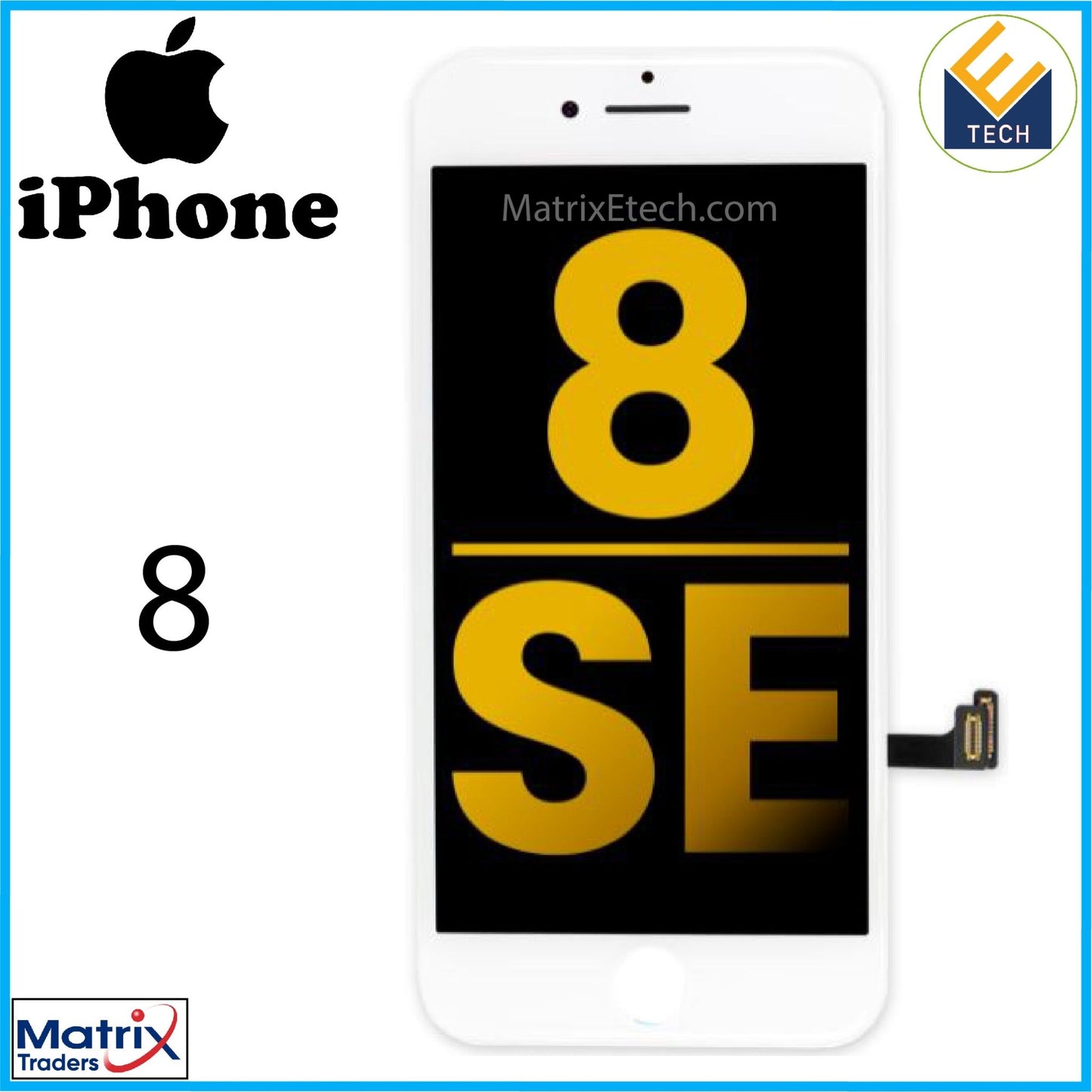 iPhone 8 LCD Assembly With Steel Plate (Premium) - Matrix Traders