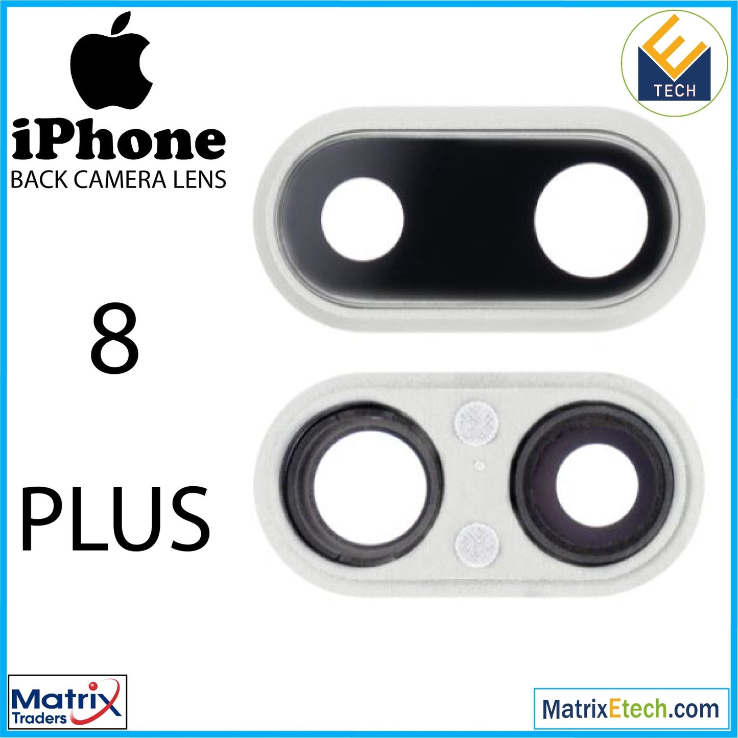 iPhone 8 Plus Back Camera Lens With Bracket & Bezel (10 Pack) - Matrix Traders