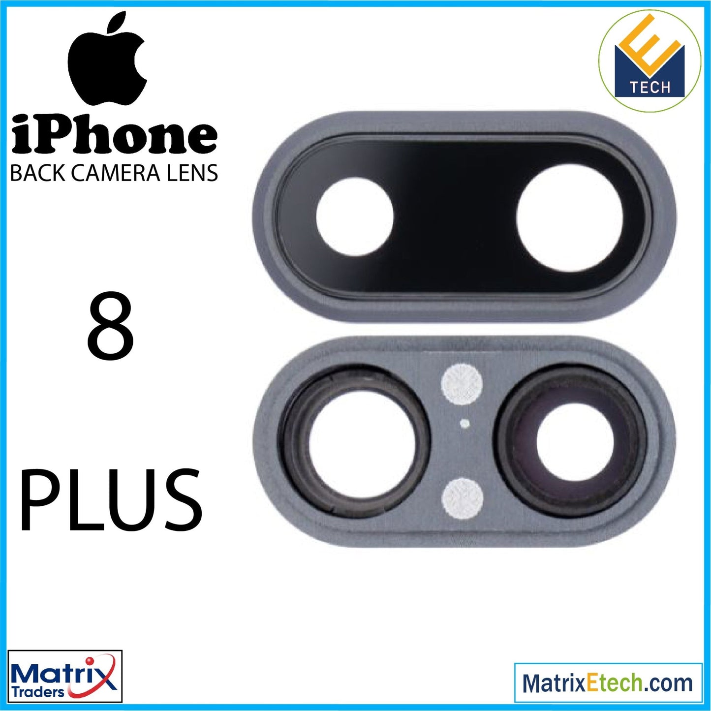 iPhone 8 Plus Back Camera Lens With Bracket & Bezel (10 Pack) - Matrix Traders