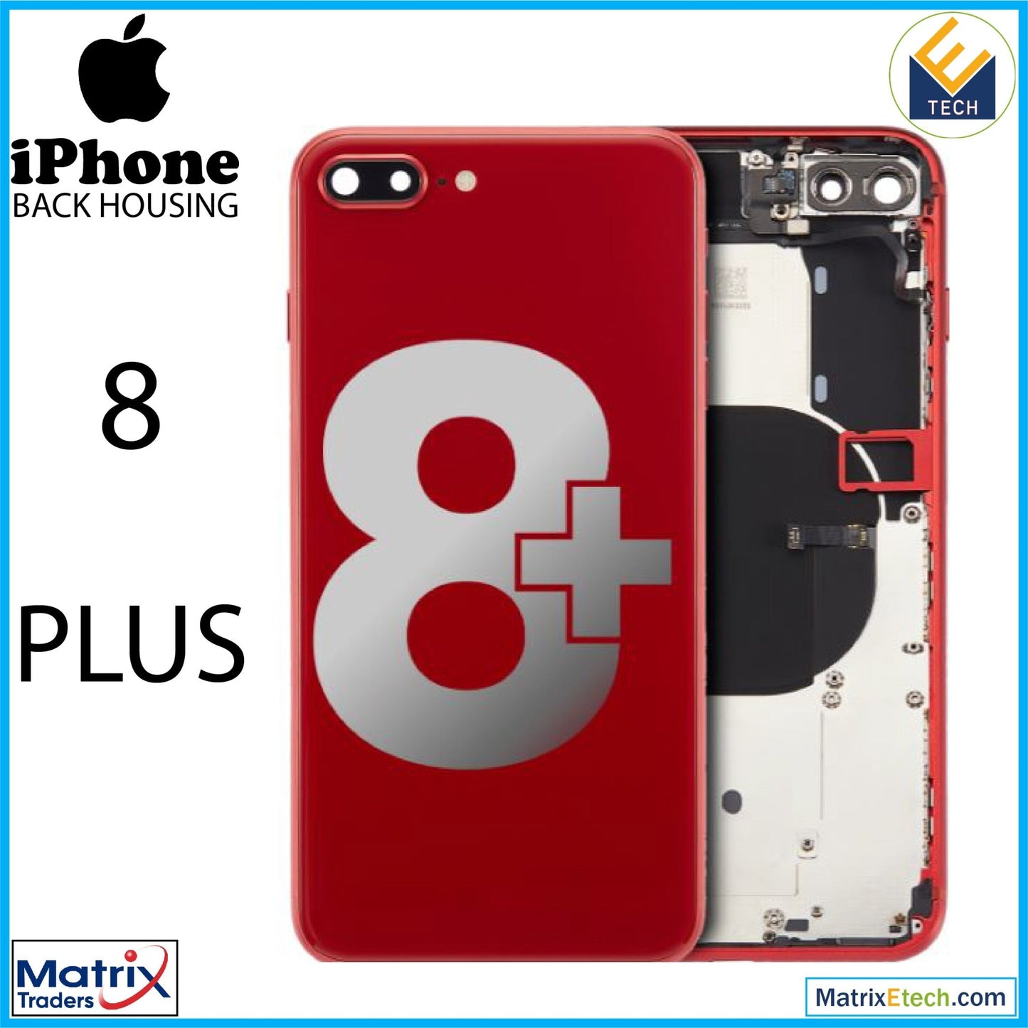 iPhone 8 Plus Back Housing W Small (Pull Grade A) - Matrix Traders