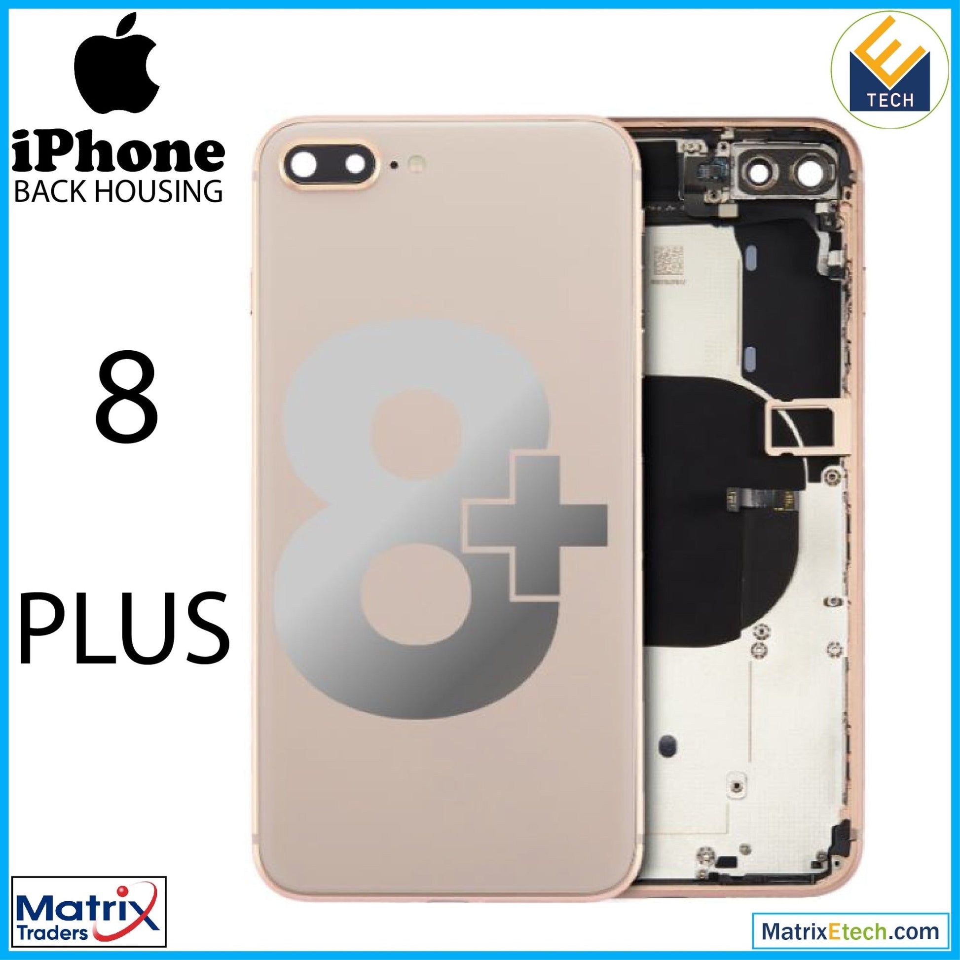 iPhone 8 Plus Back Housing W Small (Pull Grade B) - Matrix Traders