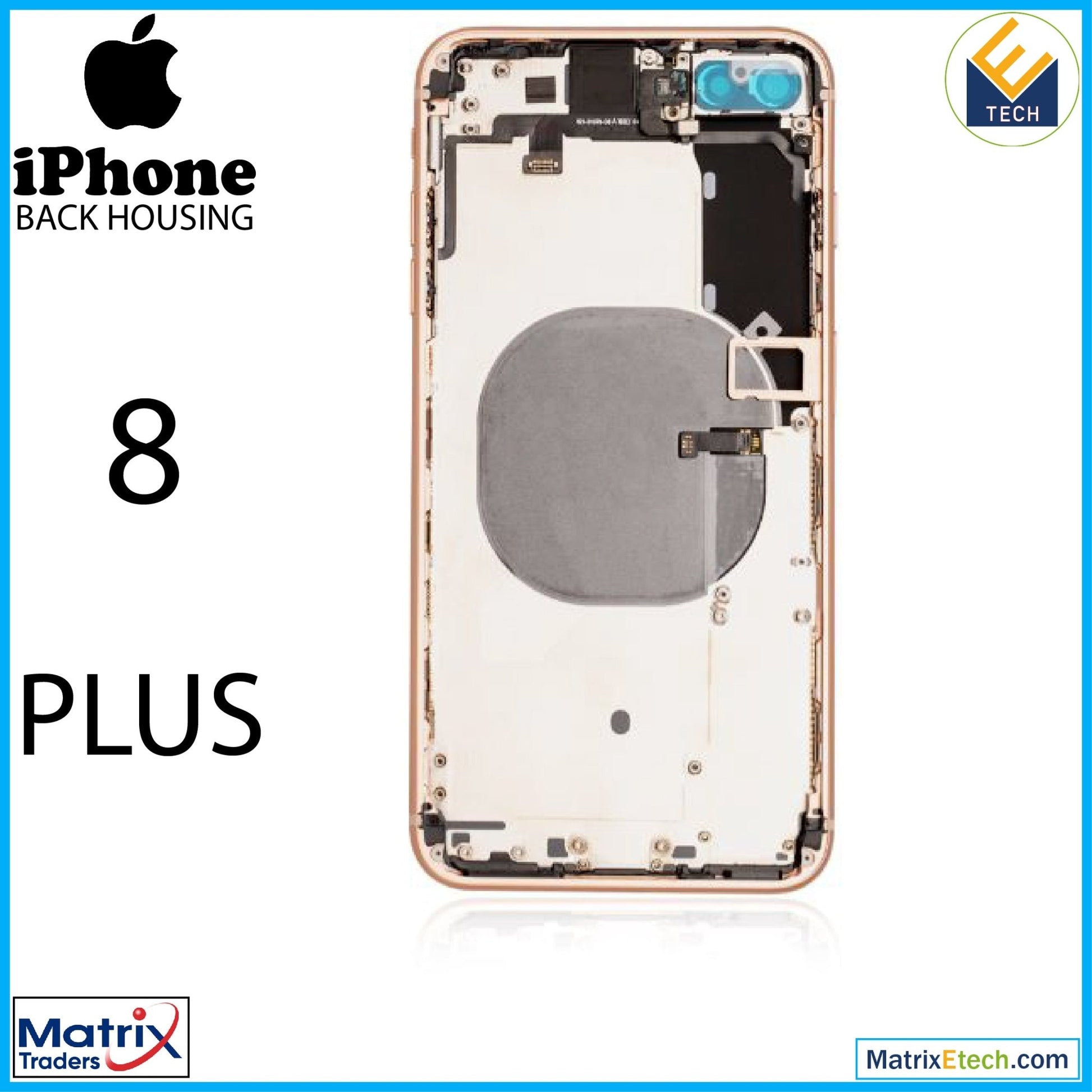 iPhone 8 Plus Back Housing W Small (Pull Grade B) - Matrix Traders