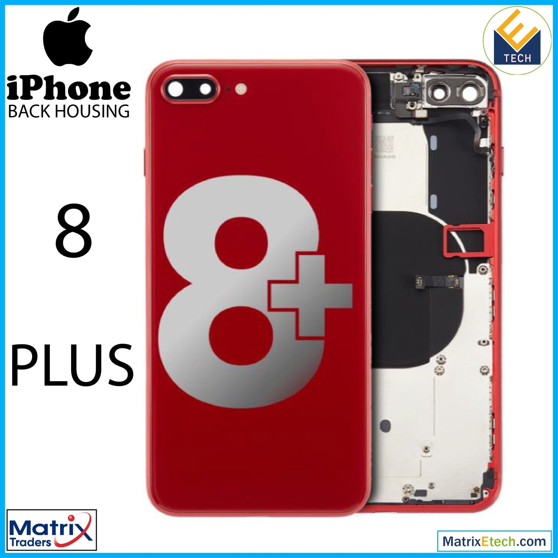 iPhone 8 Plus Back Housing W Small (Pull Grade B) - Matrix Traders