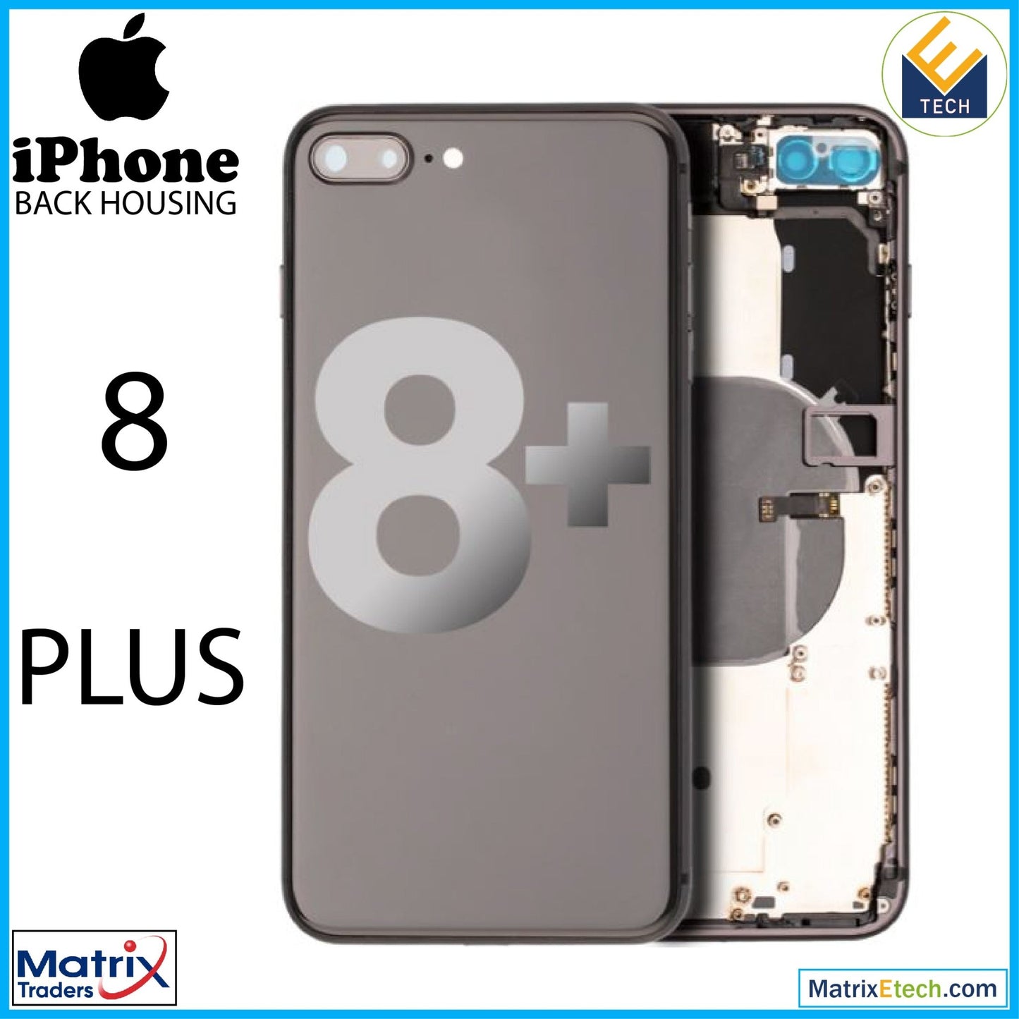 iPhone 8 Plus Back Housing W Small (Pull Grade B) - Matrix Traders