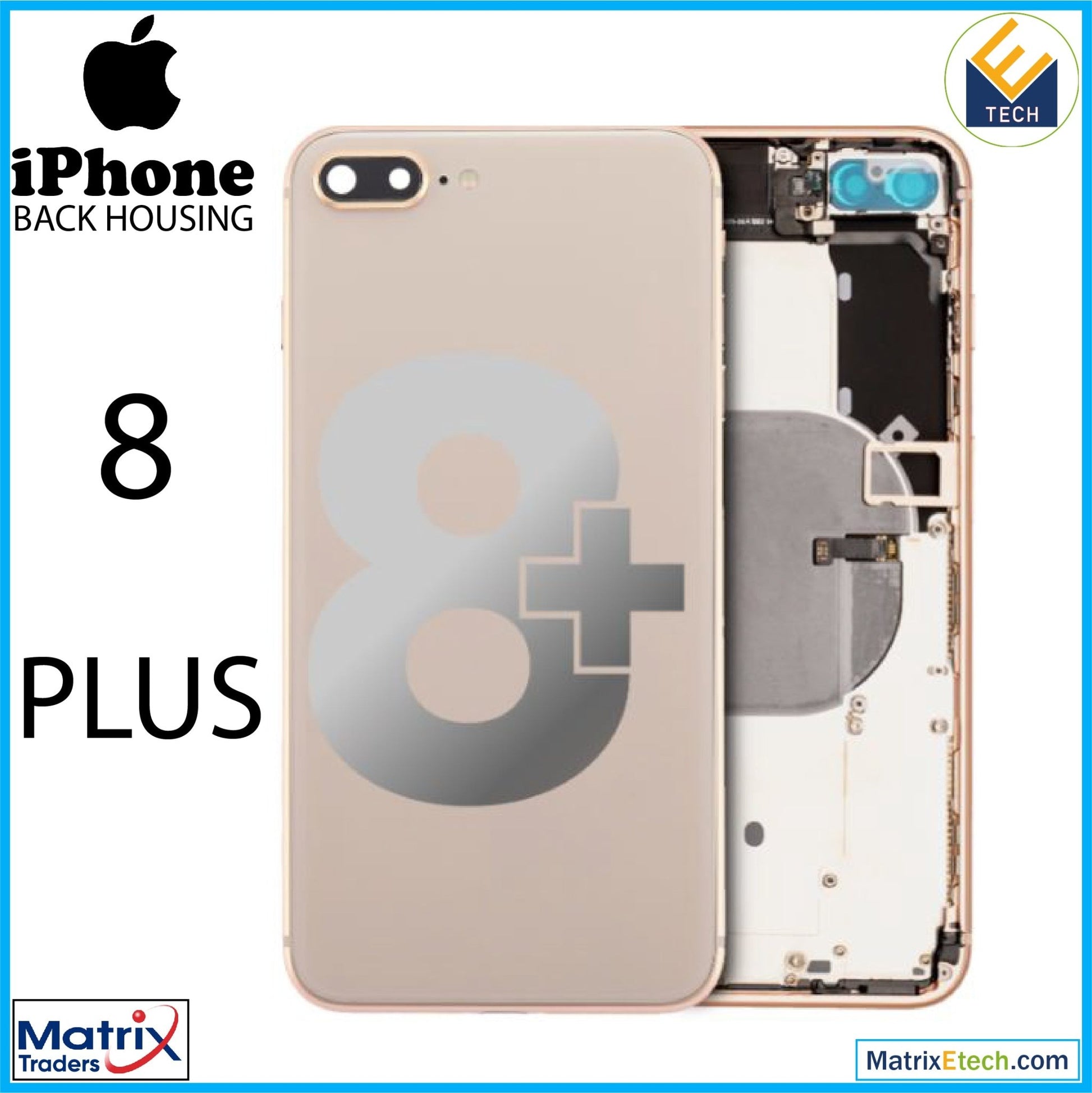 iPhone 8 Plus Back Housing W Small (Pull Grade C) - Matrix Traders