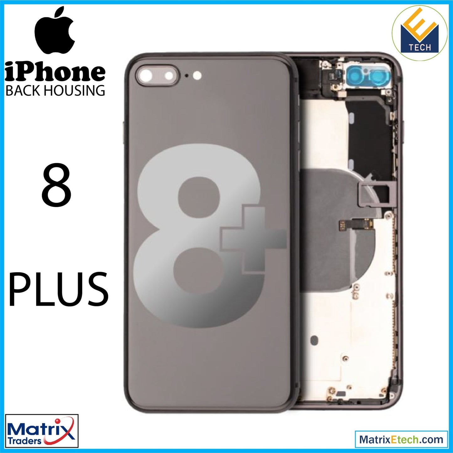 iPhone 8 Plus Back Housing W Small (Pull Grade C) - Matrix Traders