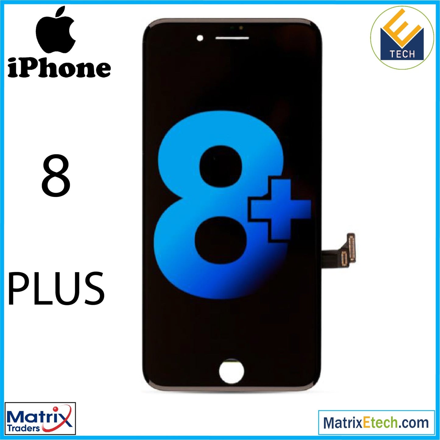 iPhone 8 Plus LCD Assembly With Steel Plate (Aftermarket) - Matrix Traders