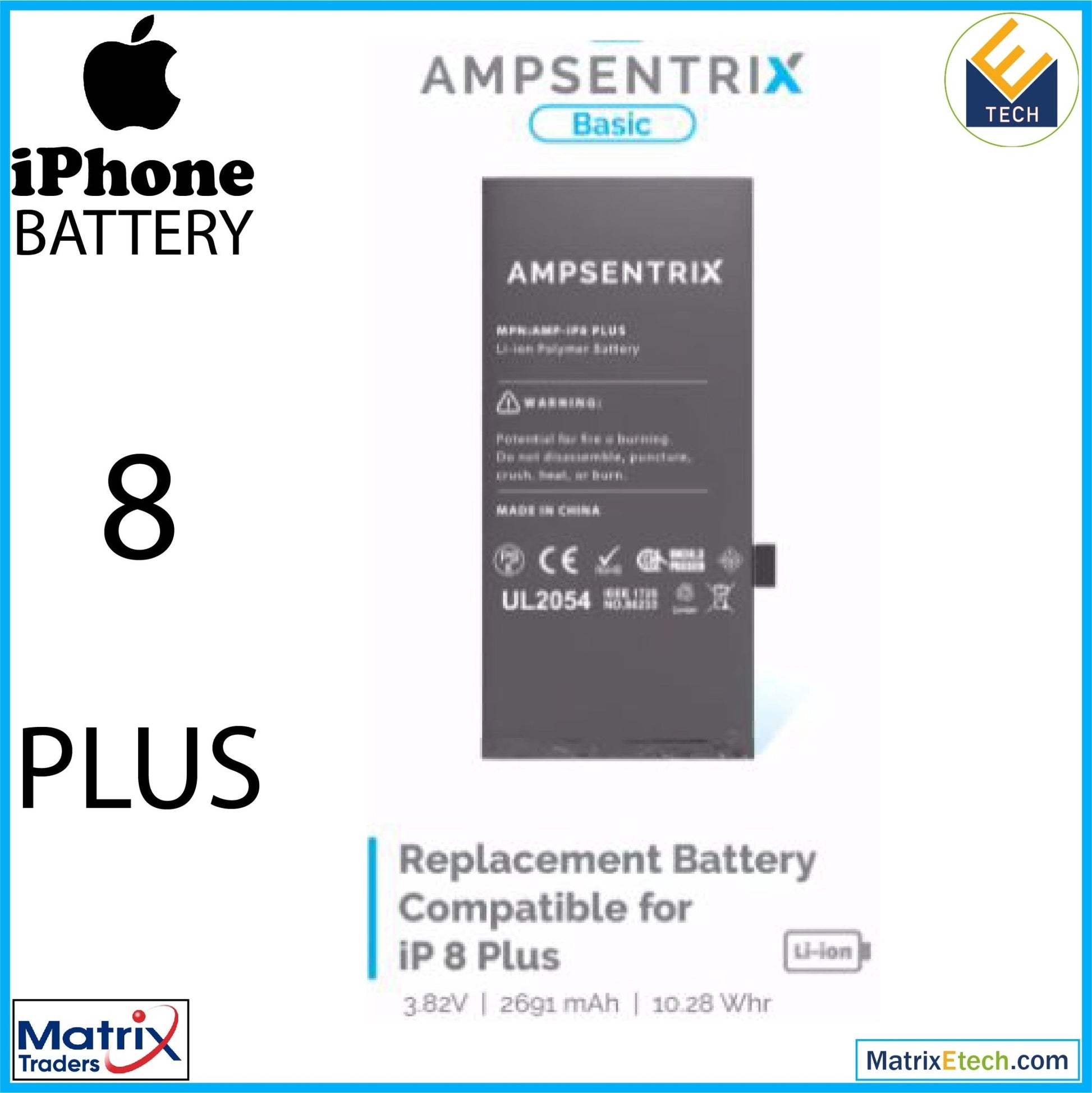 iPhone 8 Plus Replacement Battery - Matrix Traders