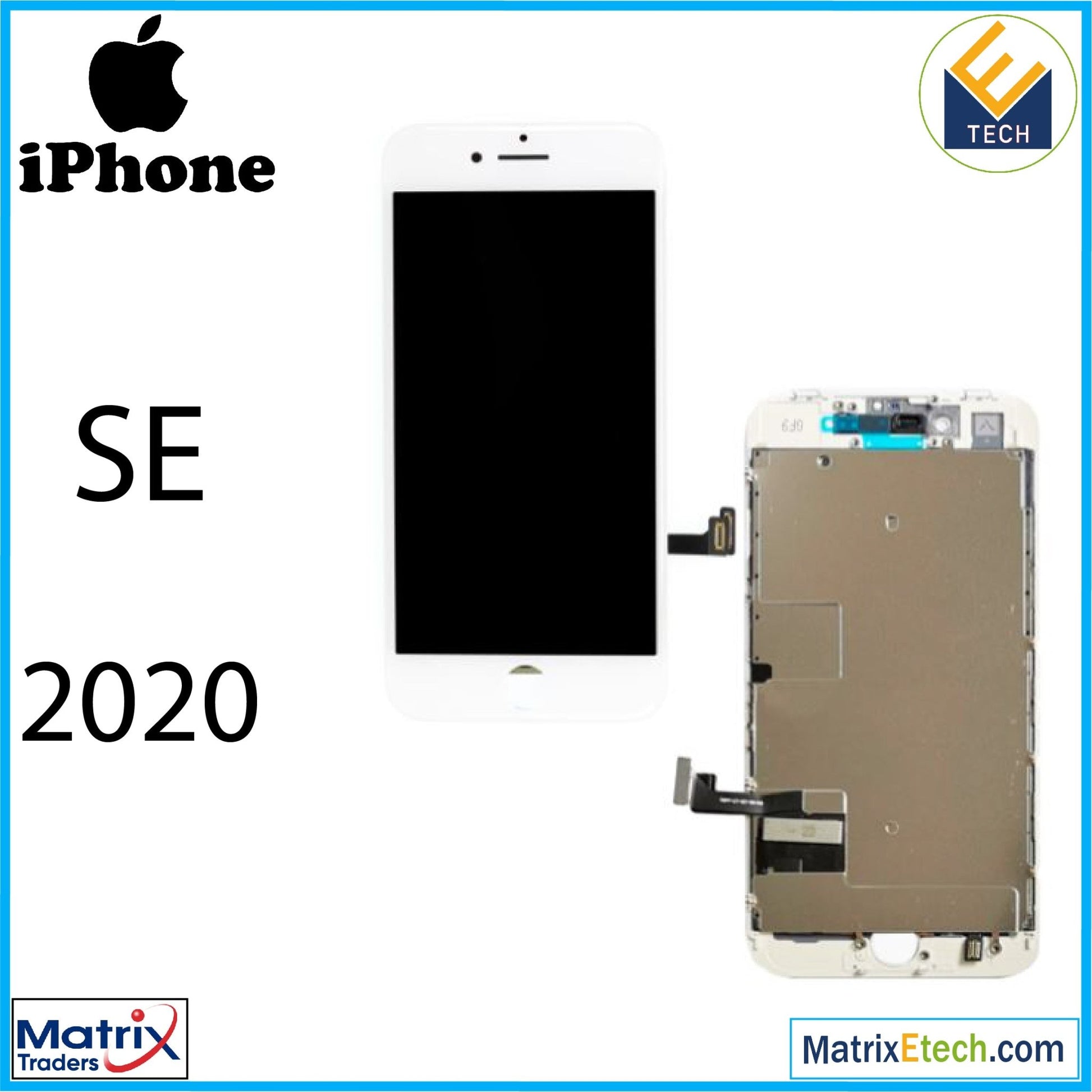 iPhone SE (2020) LCD Assembly With Steel Plate (Aftermarket) - Matrix Traders