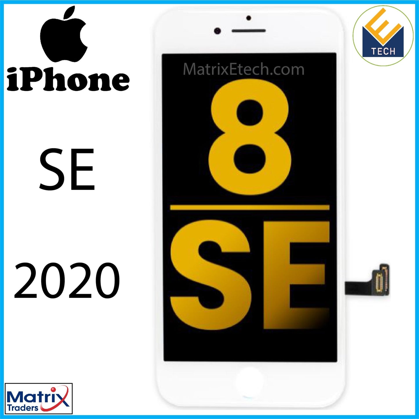 iPhone SE (2020) LCD Assembly With Steel Plate (Premium) - Matrix Traders