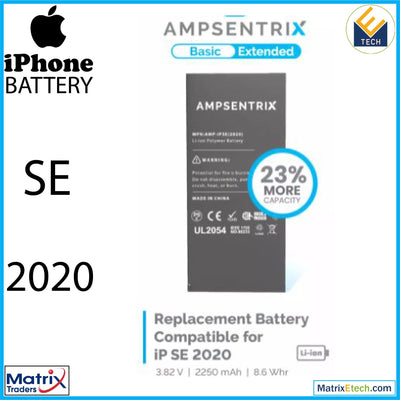 iPhone SE (2020) Replacement Battery (AmpSentrix Basic Extended) - Matrix Traders