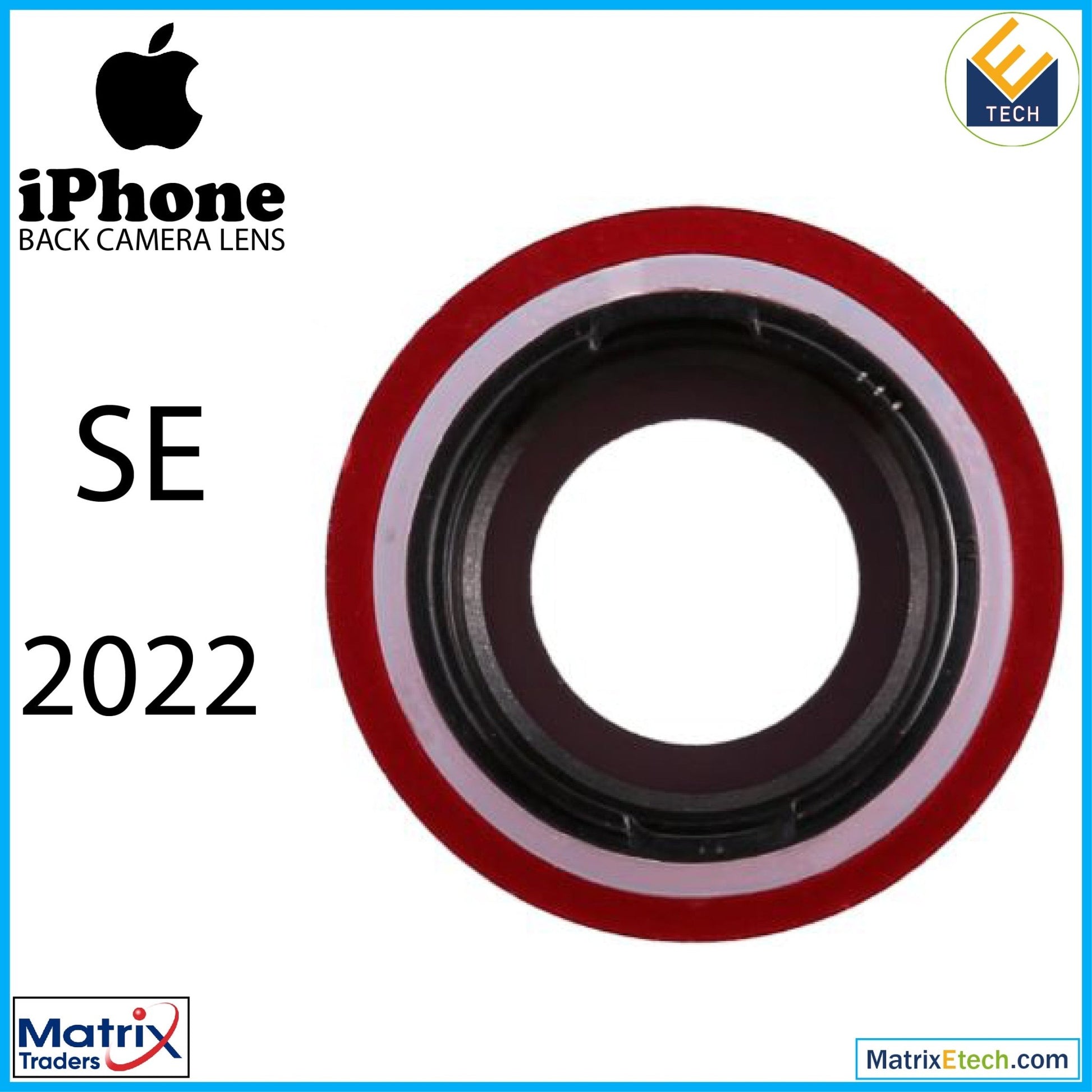 iPhone SE (2022) Back Camera Lens With Bracket & Bezel (10 Pack) - Matrix Traders