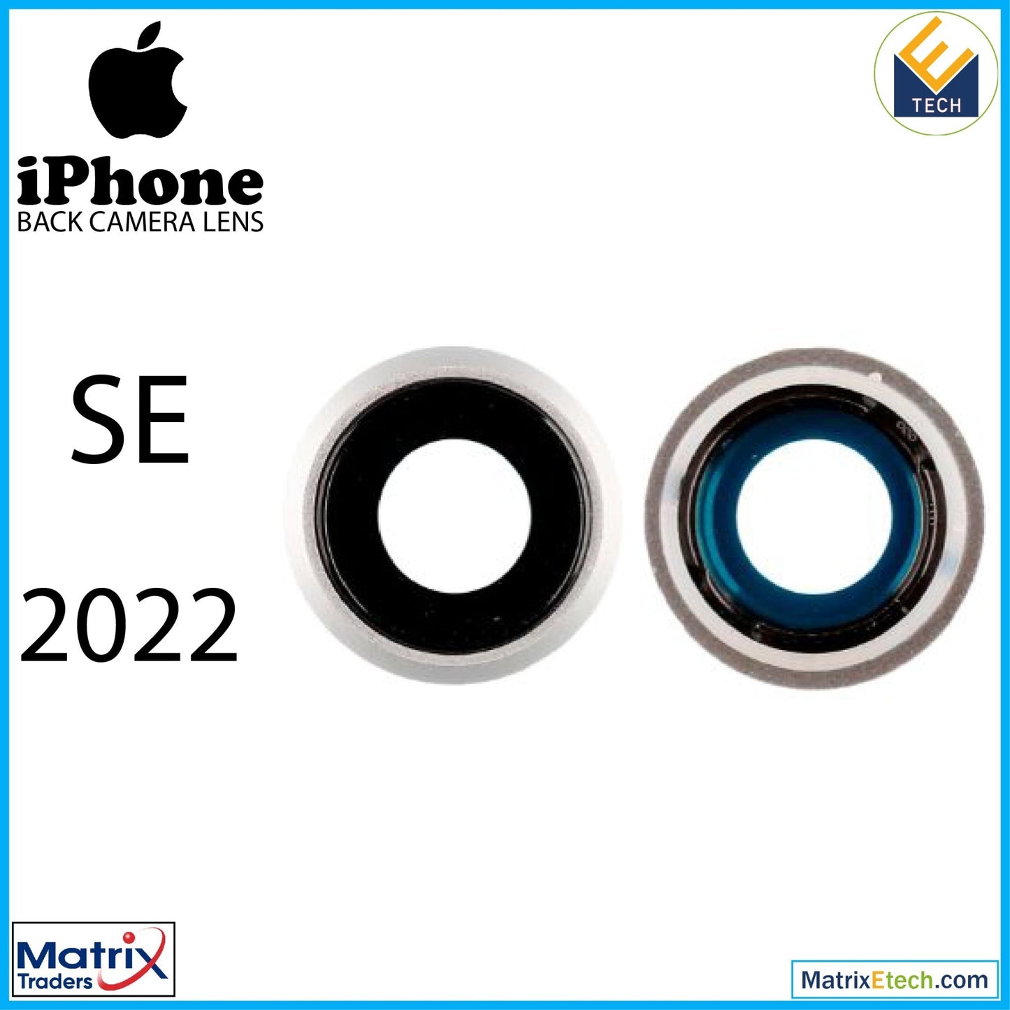 iPhone SE (2022) Back Camera Lens With Bracket & Bezel (10 Pack) - Matrix Traders