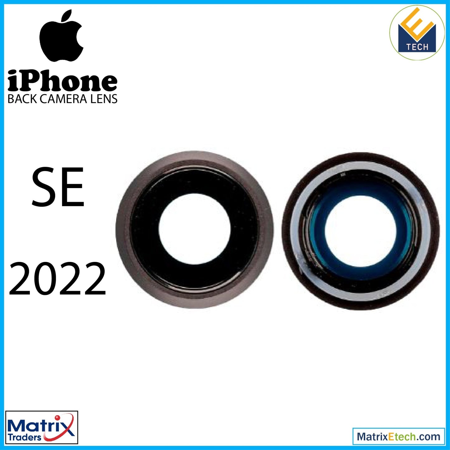 iPhone SE (2022) Back Camera Lens With Bracket & Bezel (10 Pack) - Matrix Traders