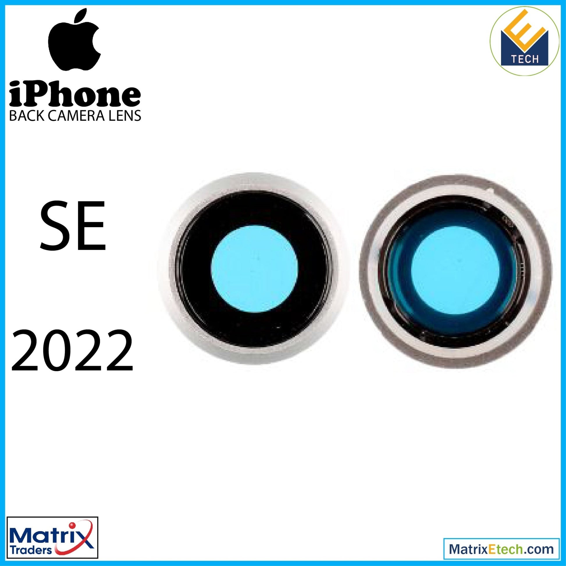 iPhone SE (2022) Back Camera Lens With Bracket & Bezel (10 Pack) - Matrix Traders