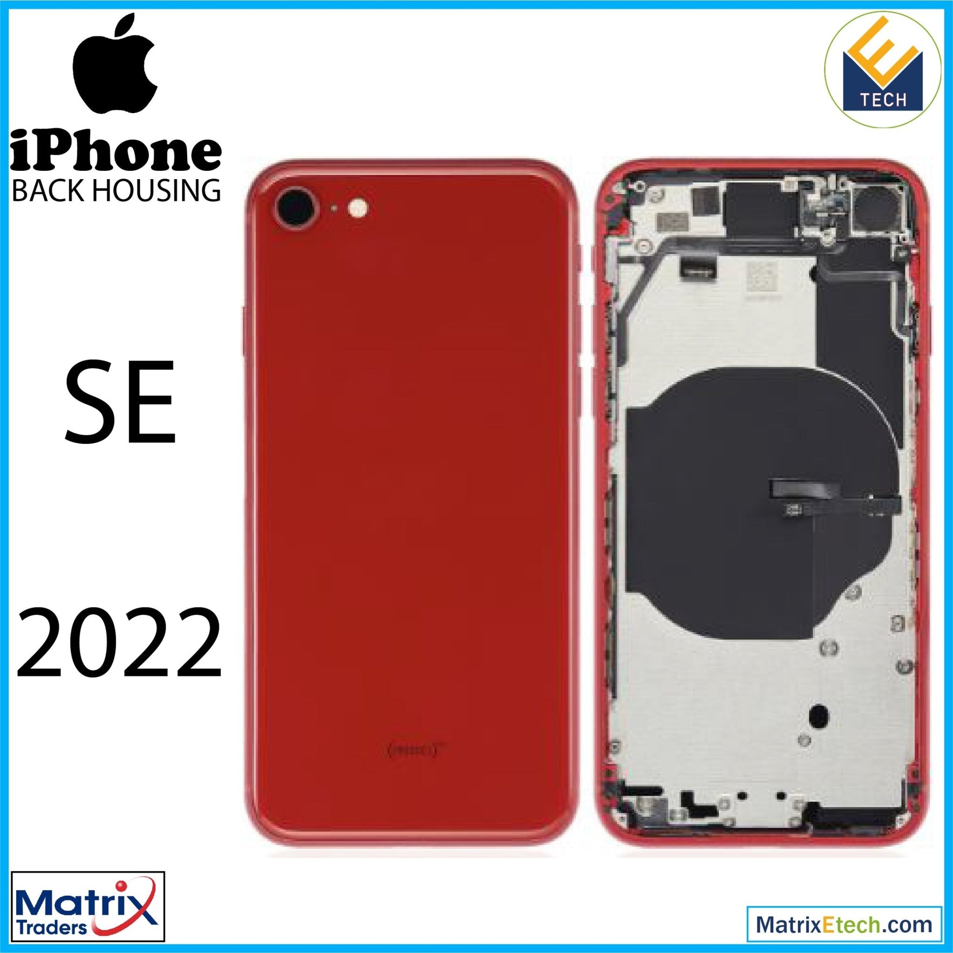 iPhone SE (2022) Back Housing W Small (Pull Grade A) - Matrix Traders